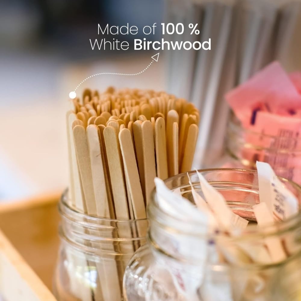 Coffee Stirrers Disposable Wooden Coffee Stir Sticks - Round-End Birchwood 5.5 Inches Large Wooden Stir Sticks - Pack of 2000 Wood Stir Sticks