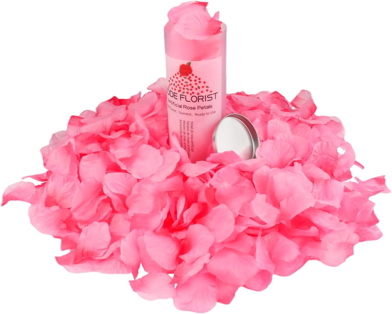 CODE FLORIST 1500 PCS Silk Rose Petals for Valentine's Day,Fake Rose Petals for Romantic Night,Wedding,Proposal Anniversary Flower Decorations(Separated,Scented,Light Pink&Hot Pink)