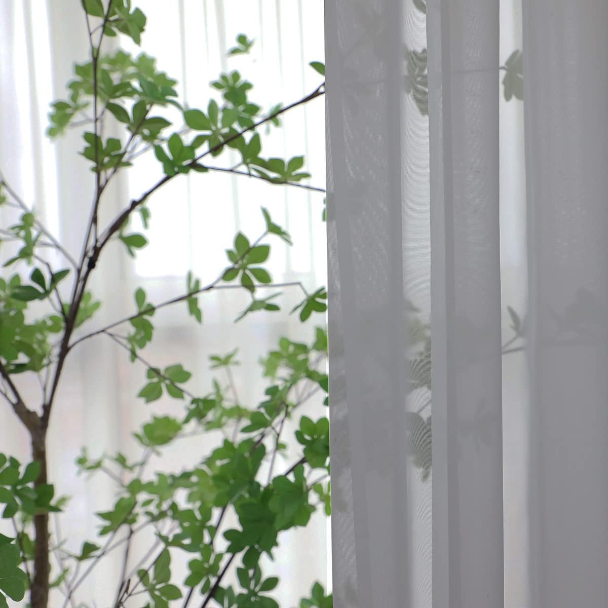 Window Gray Sheer Curtains 84 Inches Long 2 Panels Sheer Curtain Basic Rod Pocket Panel for Bedroom Children Living Room Yard Kitchen (Gray, 52" W x 84" L | 2 pcs)