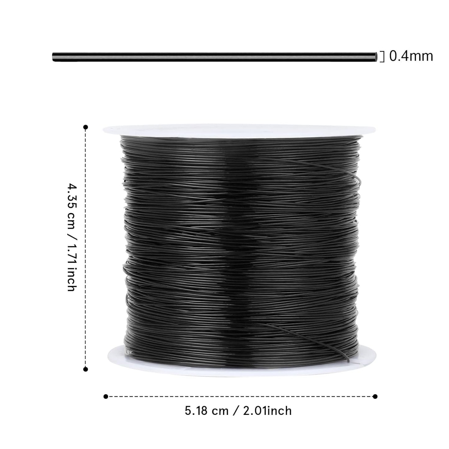328FT Jewelry Wire 26 Gauge Tarnish-Resistant Copper Beading Wires Roll Bulk for DIY Crafts Jewelry Making, Black Wire