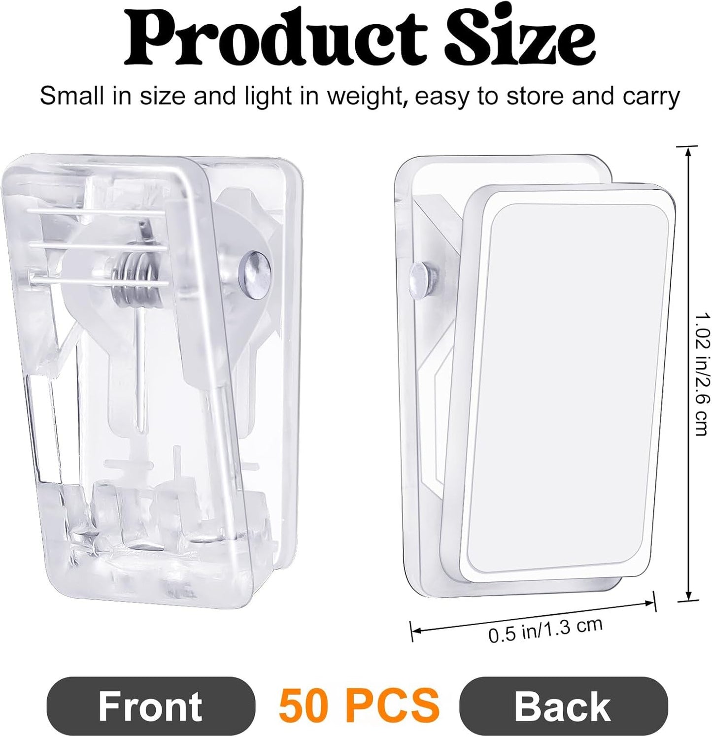 50 Pcs Self Adhesive Clips,Wall Clips for Hanging,Sticky Clips Tapestry Clips Photo Picture Poster Clips Plastic Spring Clips Hanging for Paper Tapestry Hangers Home and Office Christmas Decor(Clear)