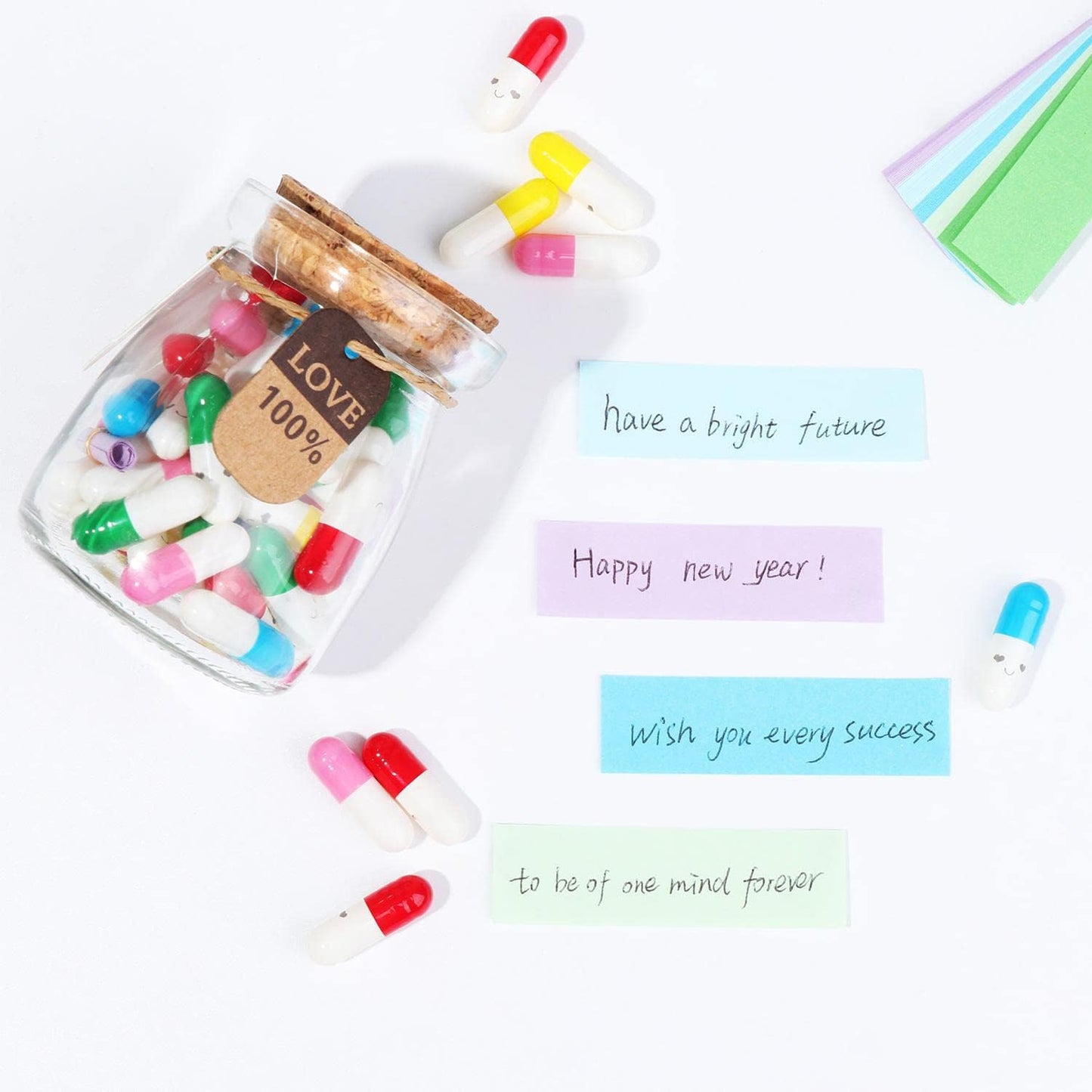 Capsule Letters in a Bottle, Capsule Message in A Bottle, Christmas Friendship Gift for Your Girlfriend Boyfriend Wife Sister Bestfriend Birthday Valentine’s Day Gifts