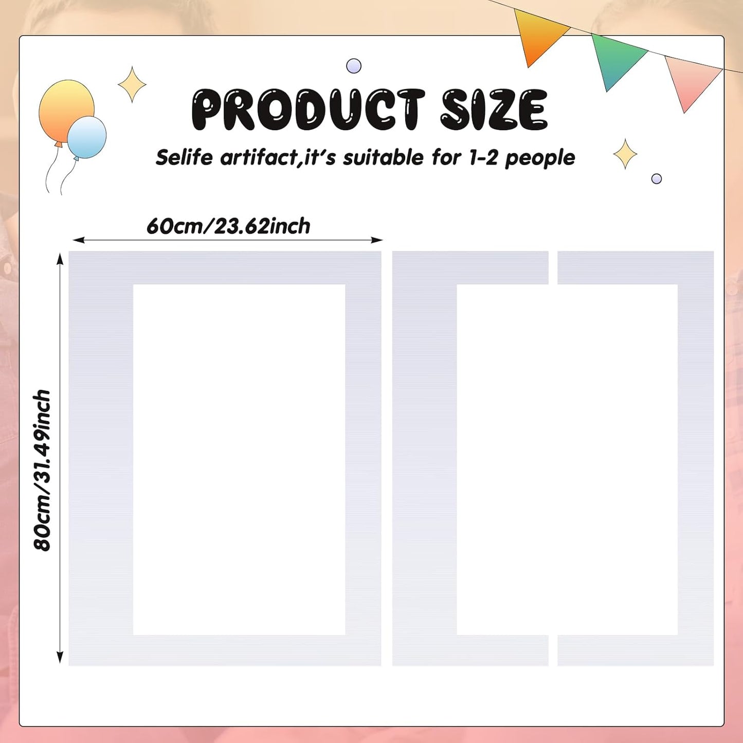 32 x 24 Inch Large Blank DIY Photo Booth Props Picture Frame Party Frame DIY Photo Booth Props Selfie for Birthday, Graduation, Christmas Holiday Party(White,Horizontal)
