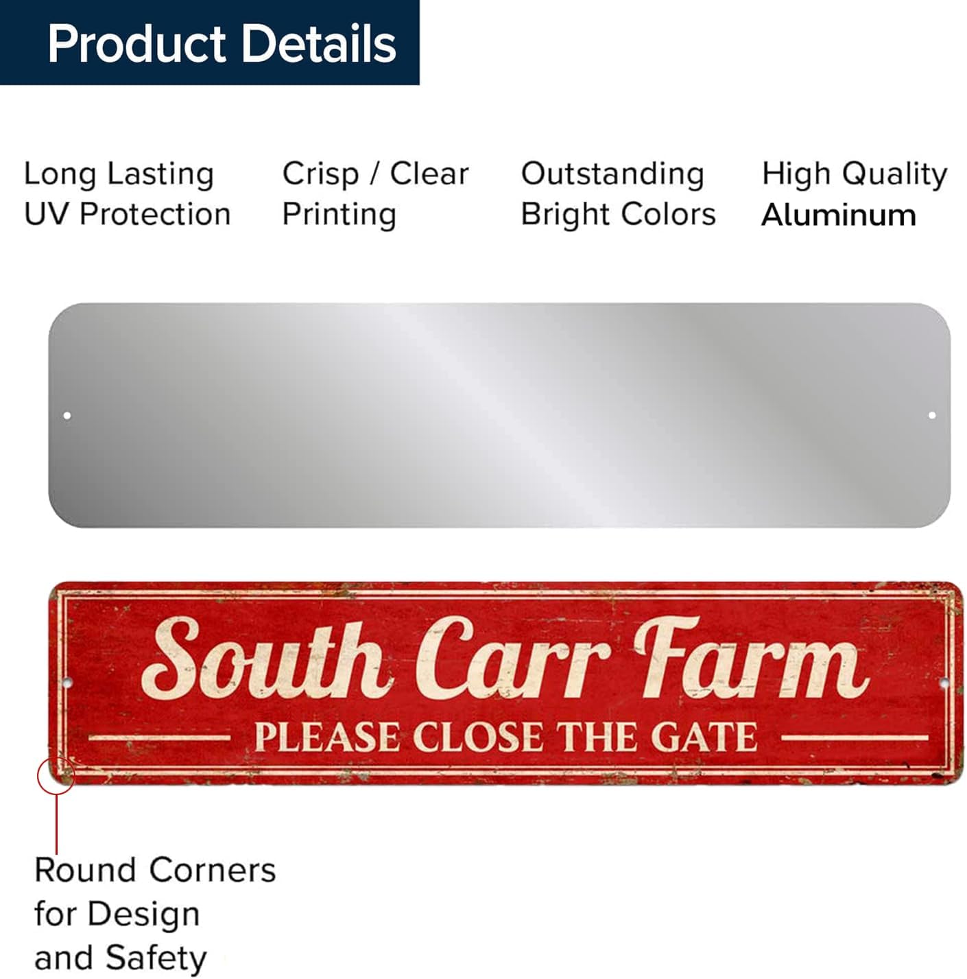 Custom Metal Signs for Home Decor - Personalized Outdoor Street Sign, Fade Resistant Aluminum, UV Protected & Weatherproof - 4x18 Inches