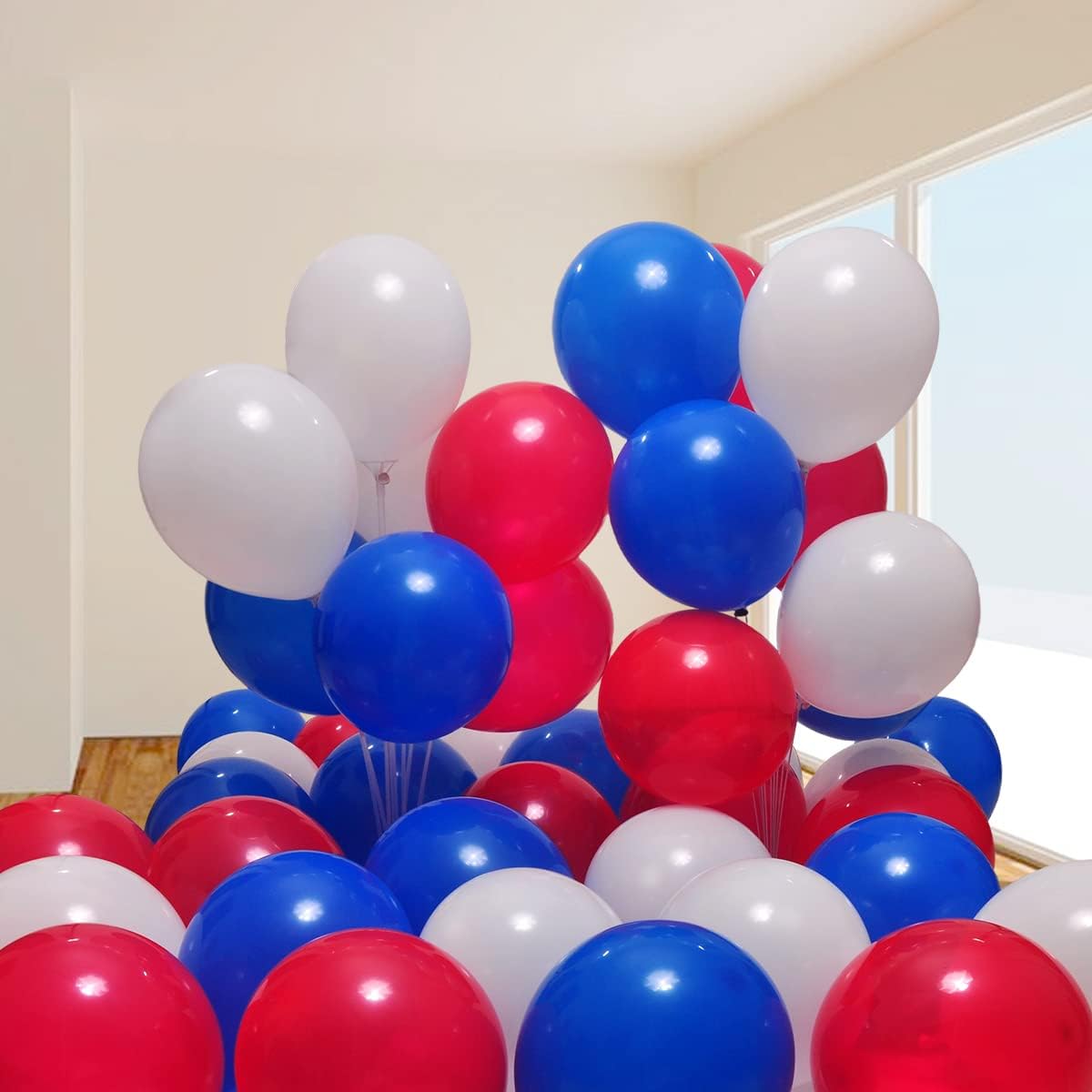 300 Pack Red White and Blue Balloons 100 of each of the 3 colors 12 inch Red White Blue Party Balloon Bulk for Various Party Events Decorations