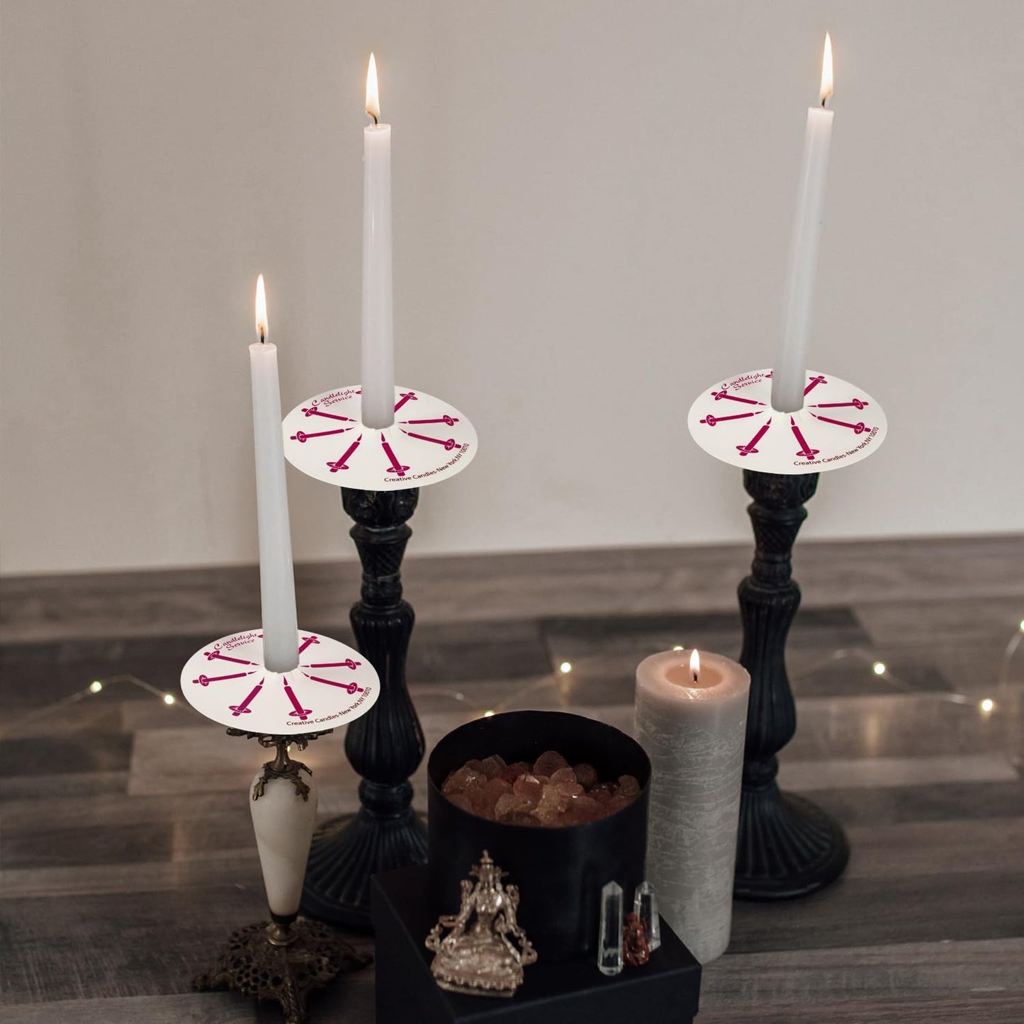 300Pack White Taper Candles with Drip Guards & Paper Holders - 5 Inch Odorless Religious Candles for Church Prayers, Sabbath Ceremonies, & Home Decorations……