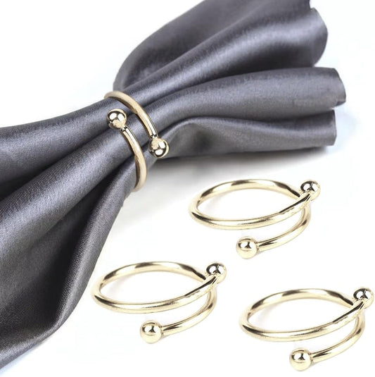 8 Pcs Silver Napkin Rings - Round Napkin Ring,Stainless Steel Napkin Rings,Metal Napkin Ring for Table Settings Wedding Christmas Party Dinner Table(Spring Type)