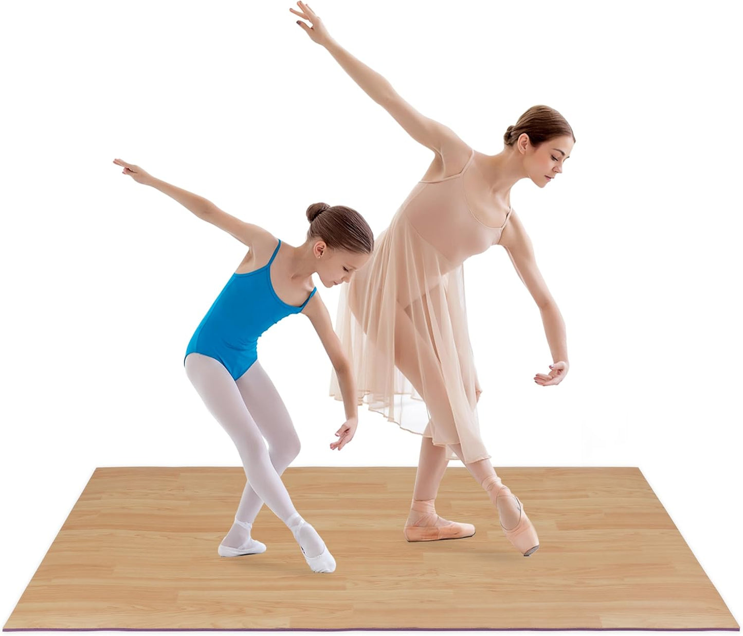 Ballet Dance Floor for Home Practice – 6'x3.9' Portable Ballet Floor - Vinyl Mat, Non-Slip, Cushioned 0.2" for Barre & Floor Practice, Easy to Clean