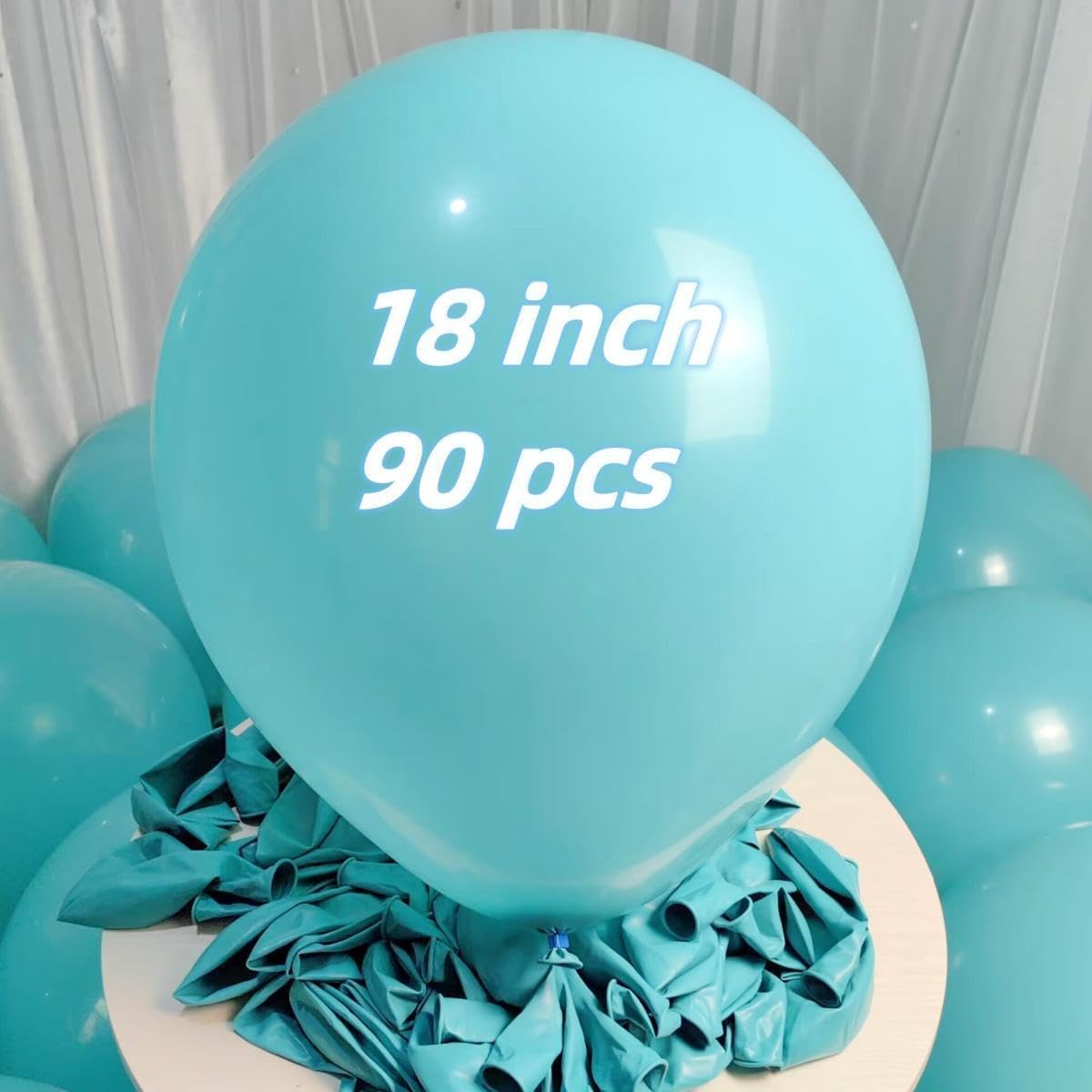 90 Packa Teal Balloons 18 inch Turquoise Latex Big Balloons for Party Decorations and Events ZWZLIULIAN