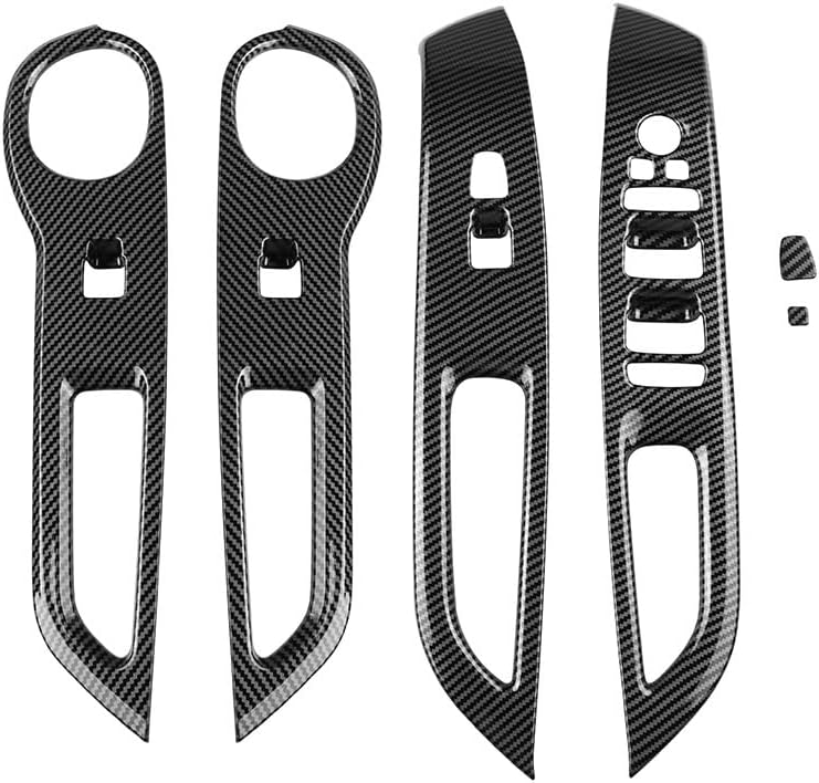 4pcs Carbon Fiber Style Front Rear Doors Window Glass Lift Switch Panel Cover Decorative Sticker Protection Car Interior Accessories for 2022-2024 Hyundai Santa Cruz KT19
