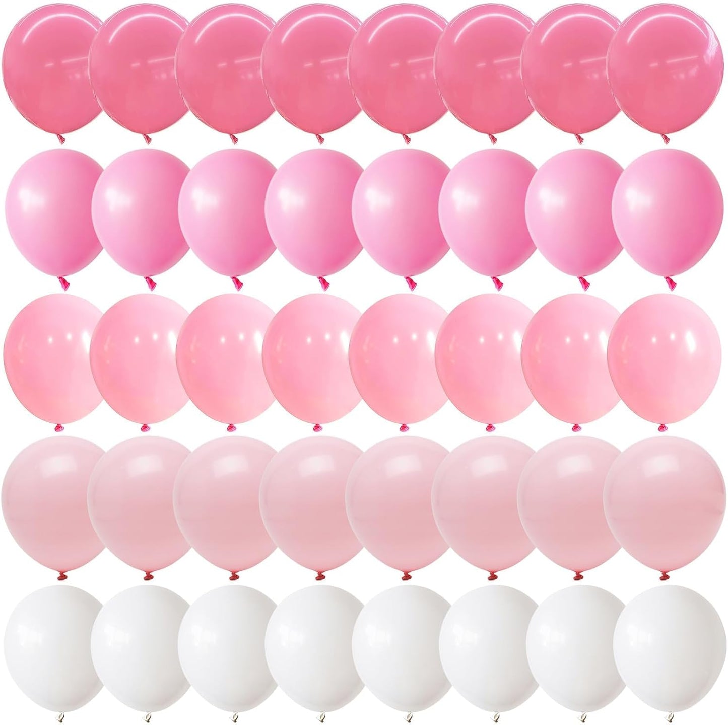 Pink and White Balloons, Pack of 60PCS Dusty Light Pastel Pink White Bow Balloon, Baby Pink Latex Balloon for Girls Women Kitty Birthday Wedding Bridal Baby Shower Cat Theme Party Decorations Supplies