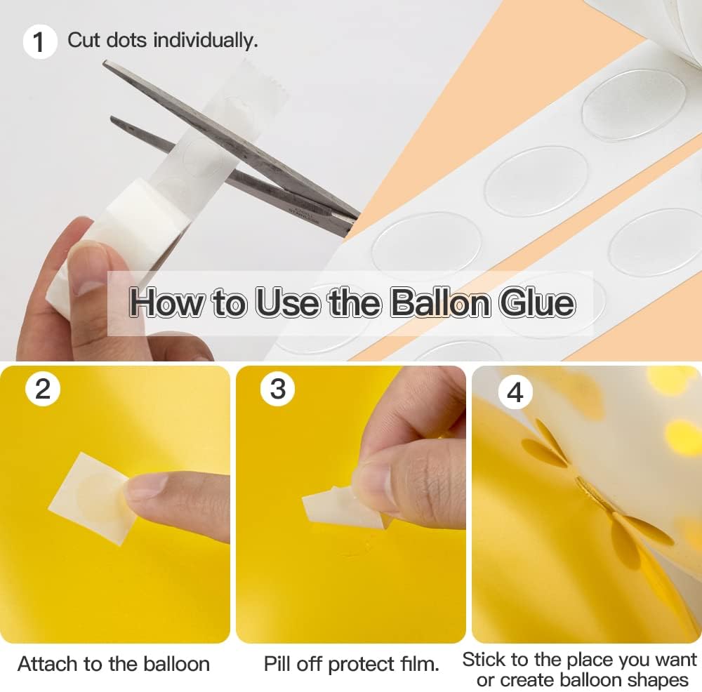 Arch Kit 98.5ft Tape & 600pcs Glue Point for Balloon Decorating Strip Kit - Party Graduation Wedding Birthday Baby Shower Decor