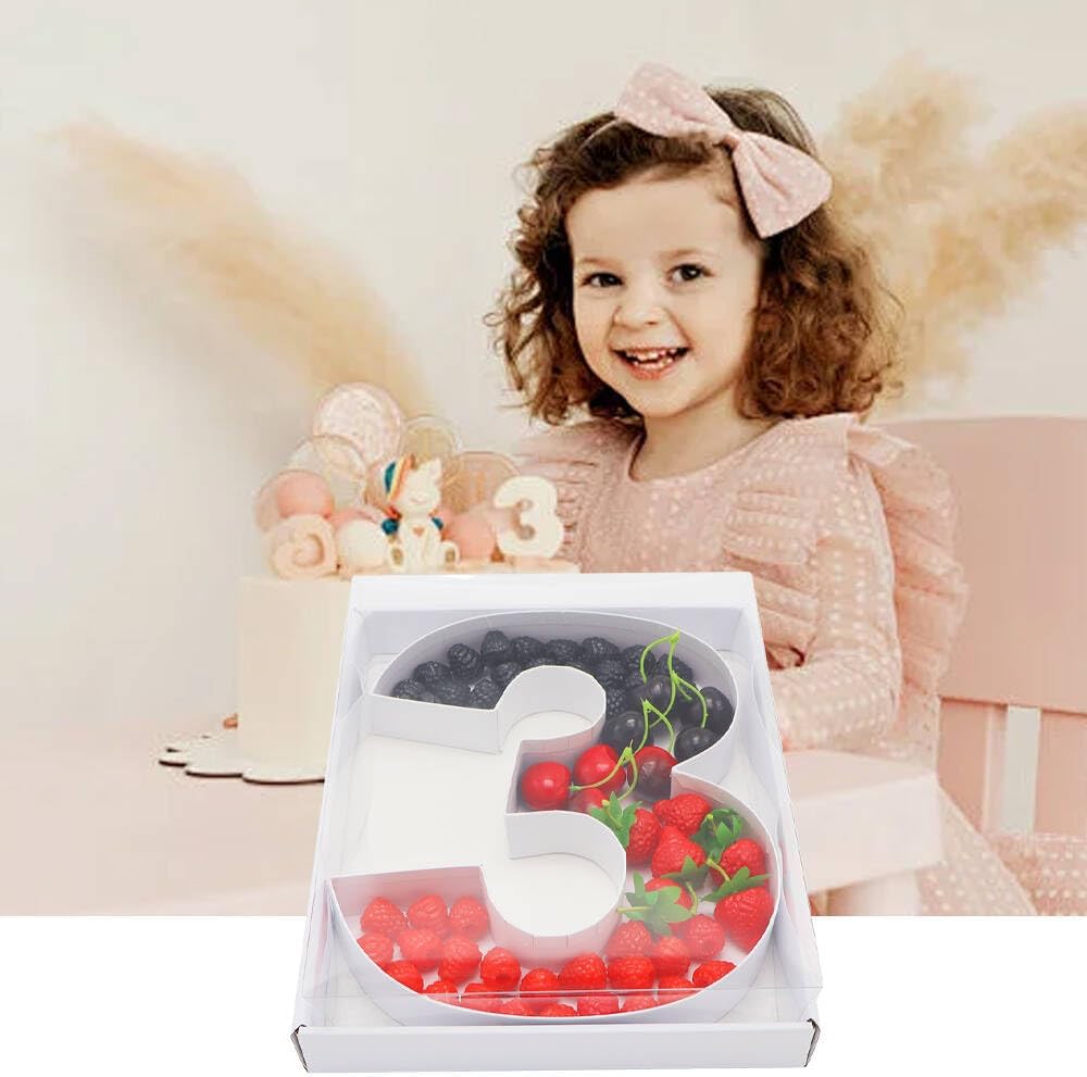 12" Fillable Cardboard Number Charcuterie Gift Cupcake Box With Cover Sweets Packaging (3)