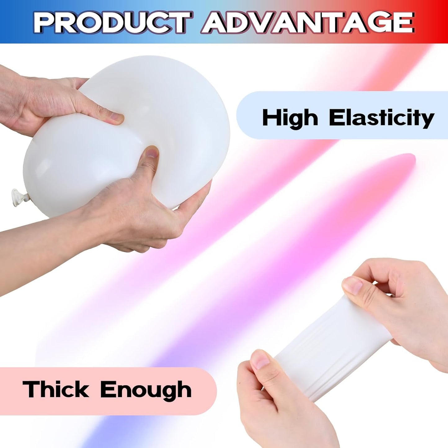 Red White Blue Balloons, 12 Inch Pearl Metallic Blue Red White Confetti Latex Helium Balloon for Royal Patriotic Platinum Jubilee Baseball Nautical Birthday Baby Shower Graduation Party Decorations