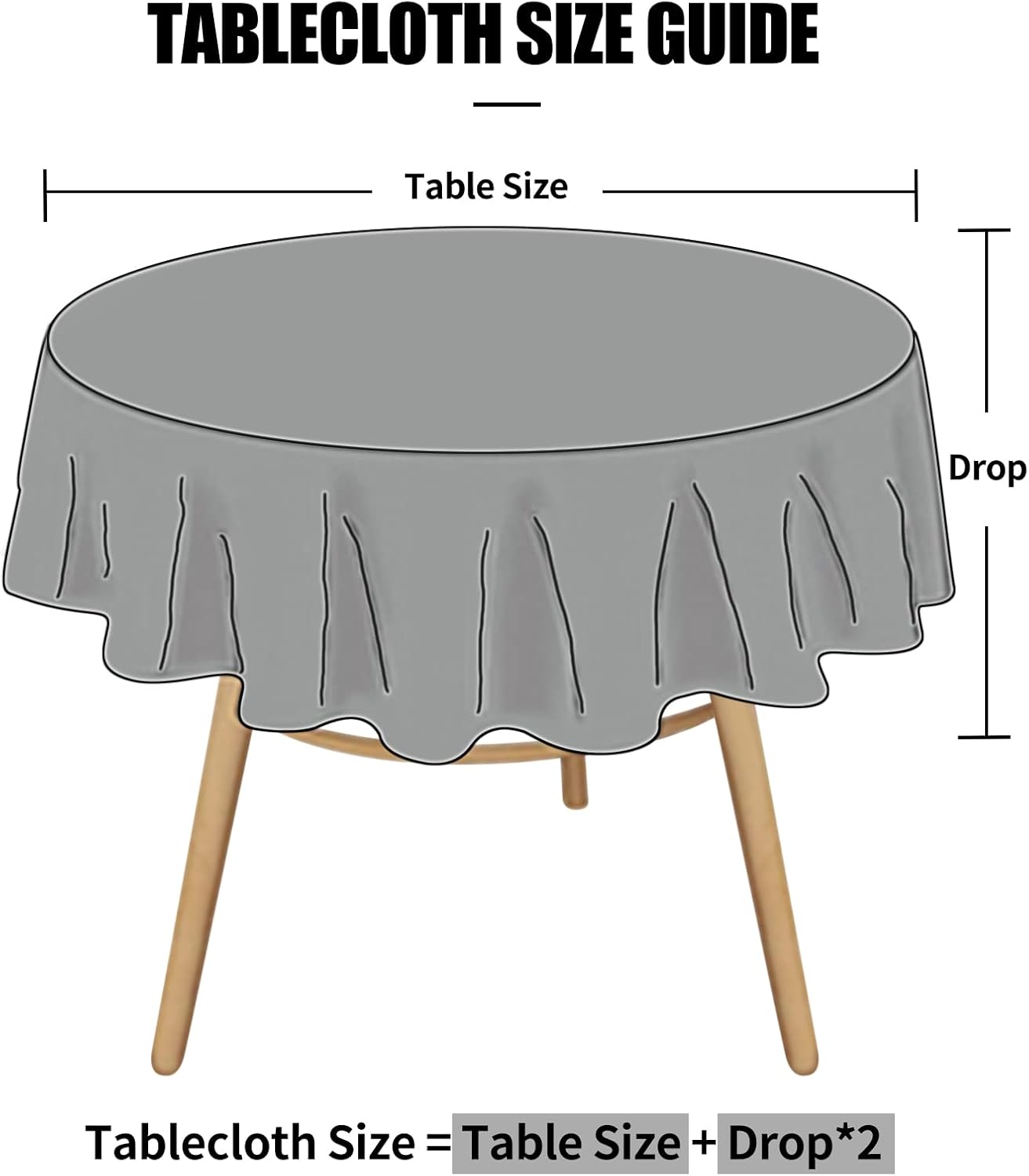 Smiry Round Table Cloth, Waterproof Heavy Duty Vinyl Tablecloths, Wipeable Washable Table Cover for Kitchen and Dining Room (Navy Blue, 70" Round)