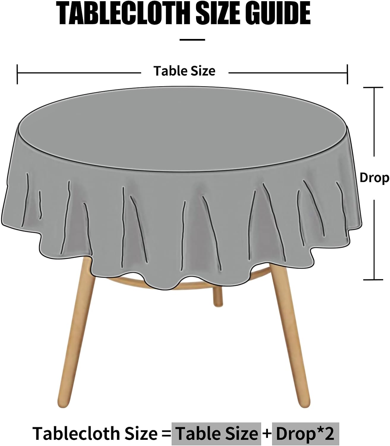 Smiry Round Table Cloth, Waterproof Heavy Duty Vinyl Tablecloths, Wipeable Washable Table Cover for Kitchen and Dining Room (Brown, 60" Round)