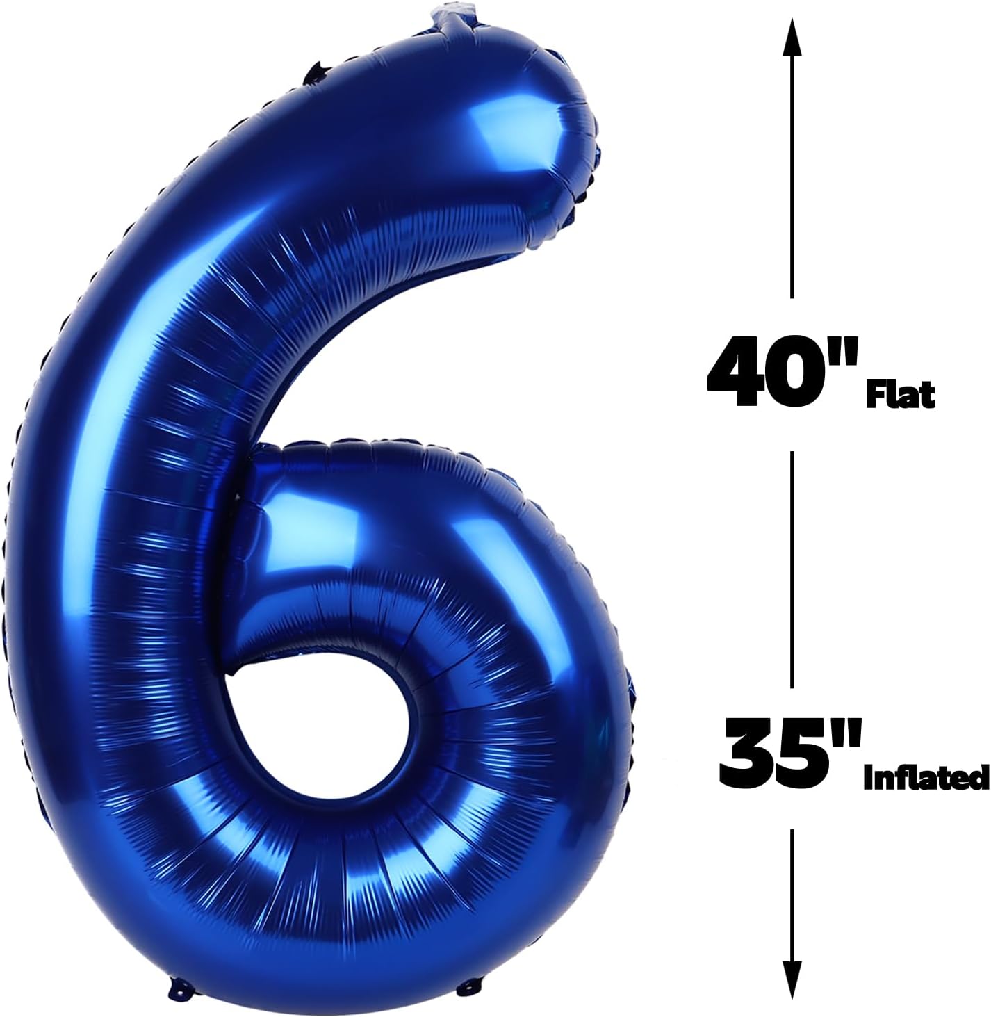 Night Blue 40 Inch Mylar Foil Number 6 Balloon, Birthday Digital Balloons for 6 16 Boy Girl Party Decorations Supplies,Night Blue Big Helium Balloon Numbers for 26 36 46 60 Men Women Anniversary