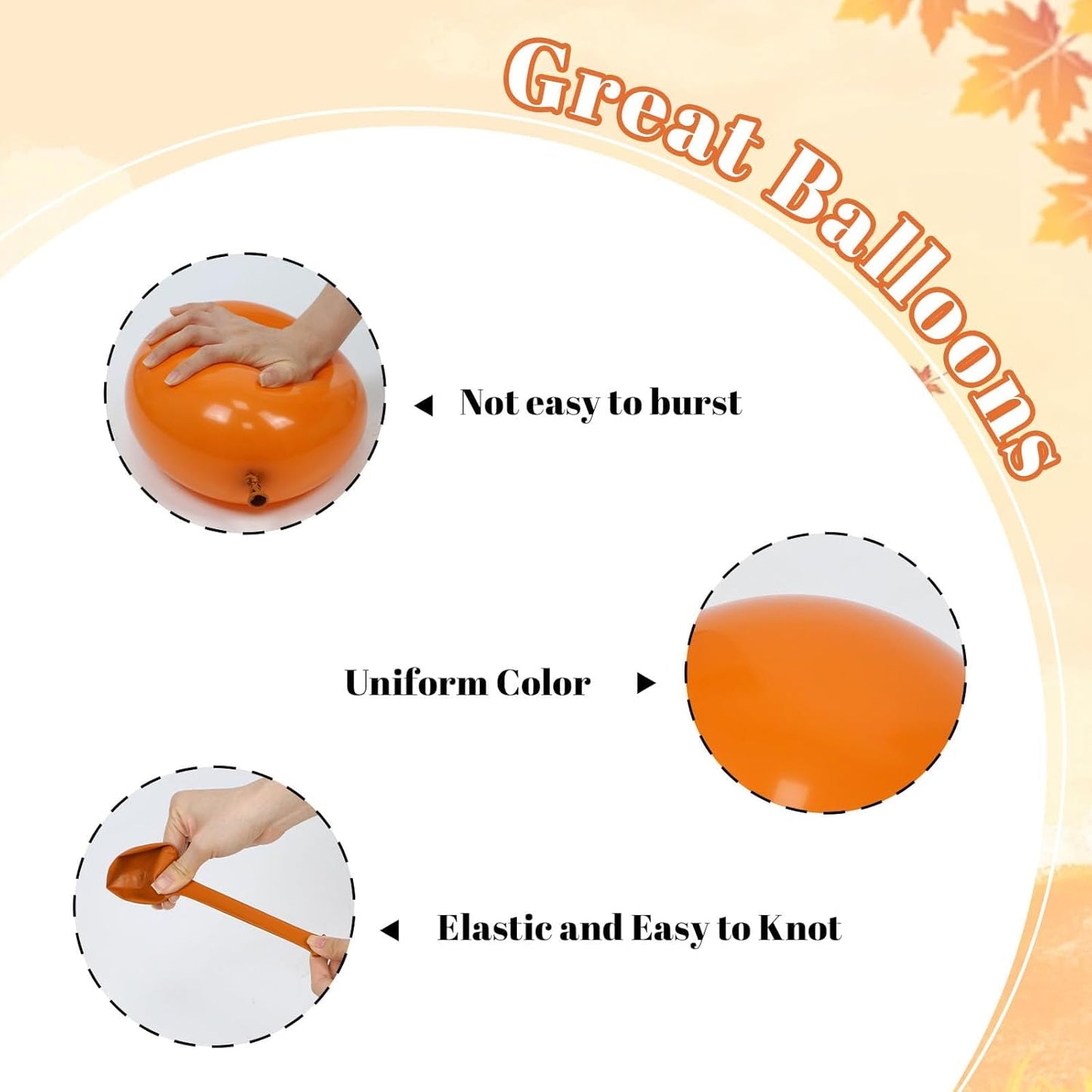 60pcs Fall Balloons Thanksgiving Balloons 12inch with Burnt Orange Brown Mustard Yellow Sand White Metallic Gold Balloon for Neutral Autumn Baby Shower Birthday Party Decorations