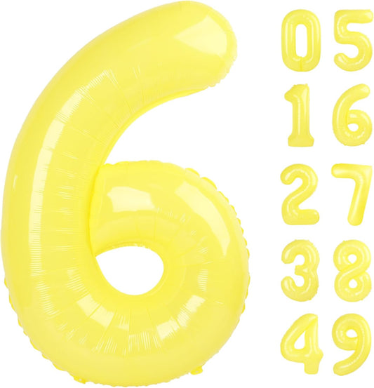 Macaron Yellow Number Balloon 6