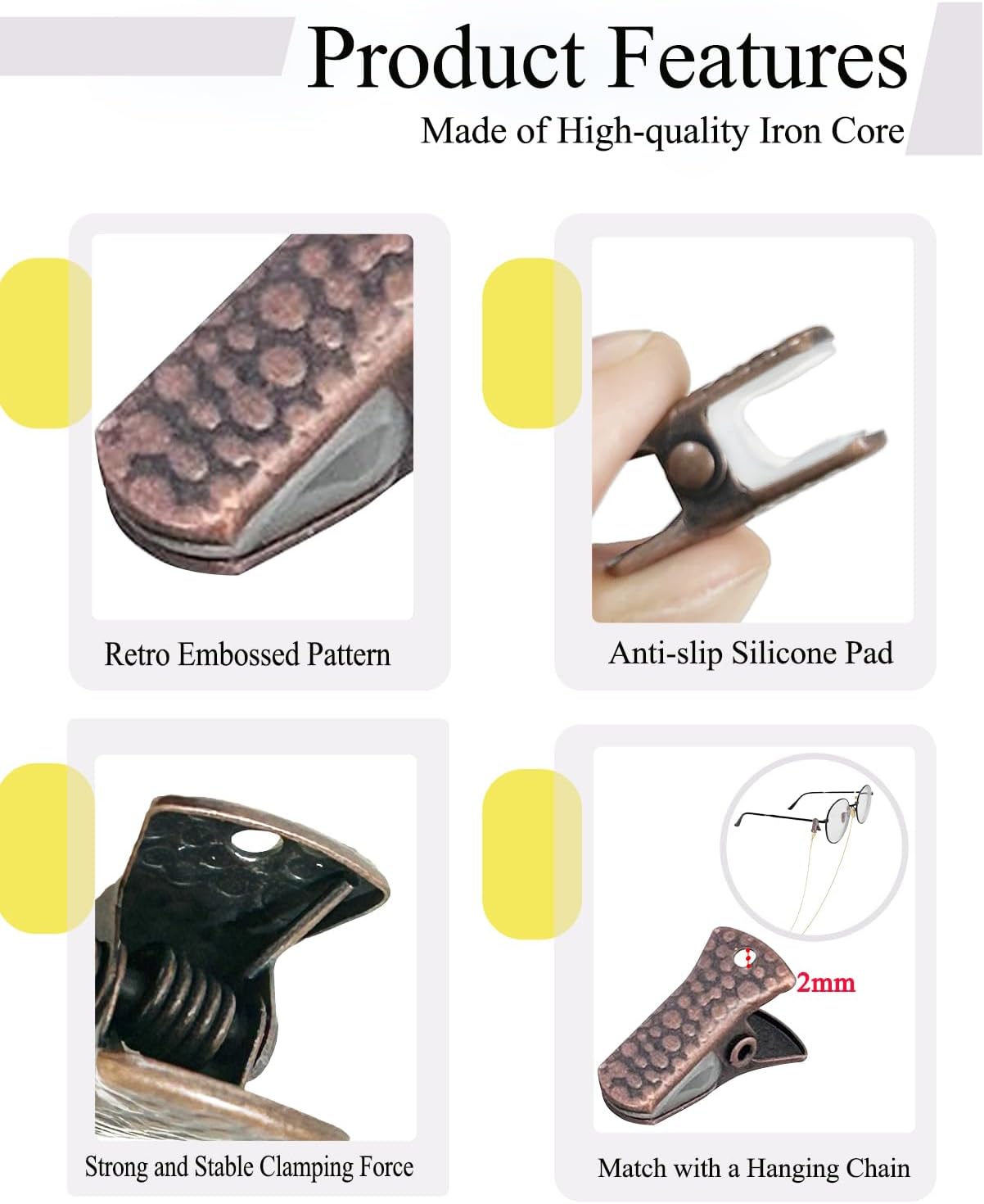 40-Pack Small Alligator Clips with Steel Core & Non-Slip Silicone| Multipurpose Clips for Delicates, DIY Crafts, Office & Home(Copper+Bronze)