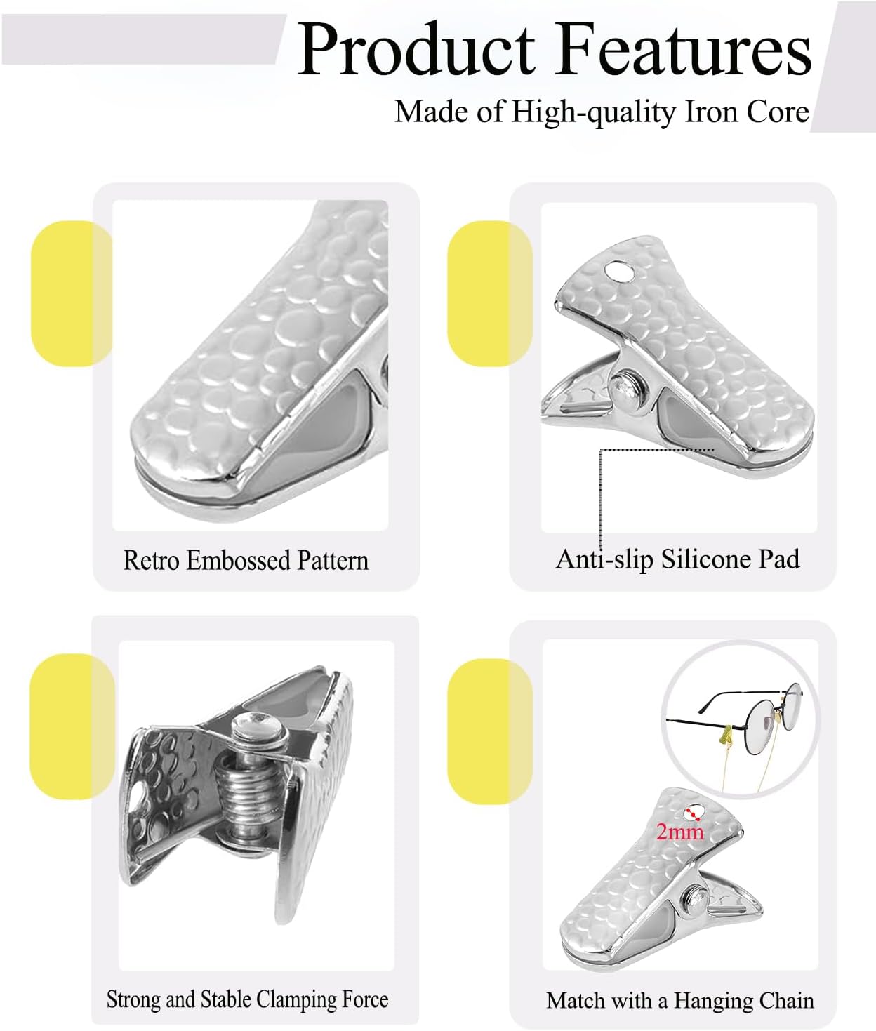 40-Pack Small Alligator Clips with Steel Core & Non-Slip Silicone| Multipurpose Clips for Delicates, DIY Crafts, Office & Home(Gold+Silver)