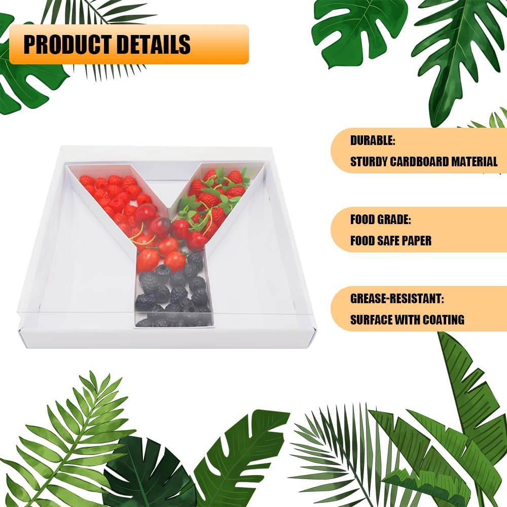 12" Fillable Cardboard Letter Charcuterie Gift Cupcake Box With Cover Sweets Packaging (Y)