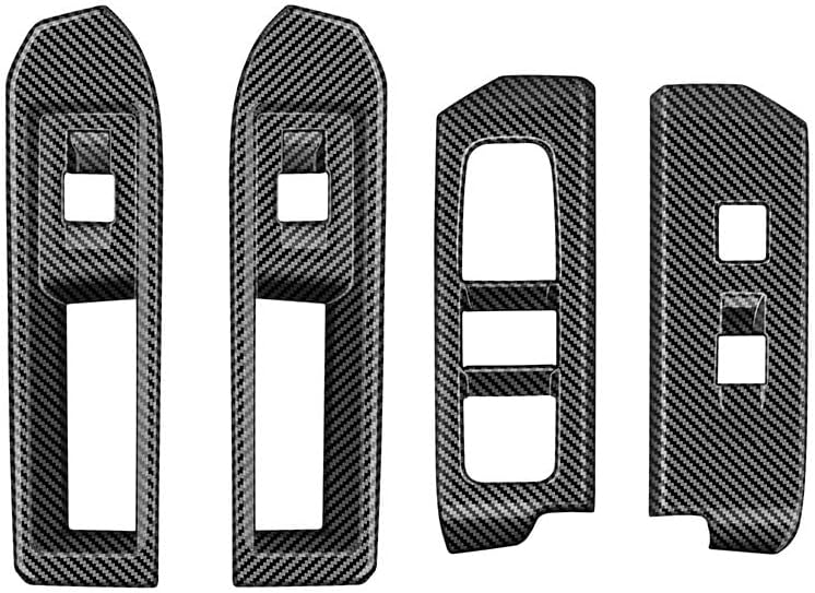 4pcs Carbon Fiber Style Front Rear Doors Window Glass Lift Switch Panel Cover Decorative Sticker Protection Car Interior Accessories for Toyota Tacoma 2024 2025 KT05