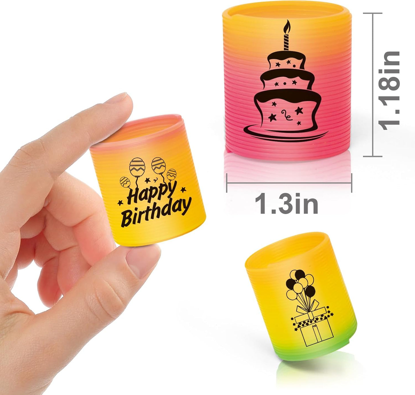 36 Pack Spring Rainbow Magic Fidget Stress Coil Mini Springs Bulk Toys Party Favor For Kids Birthday Carnival Prize Goodie Bag Stuffers For Boys Girls (Birthday)