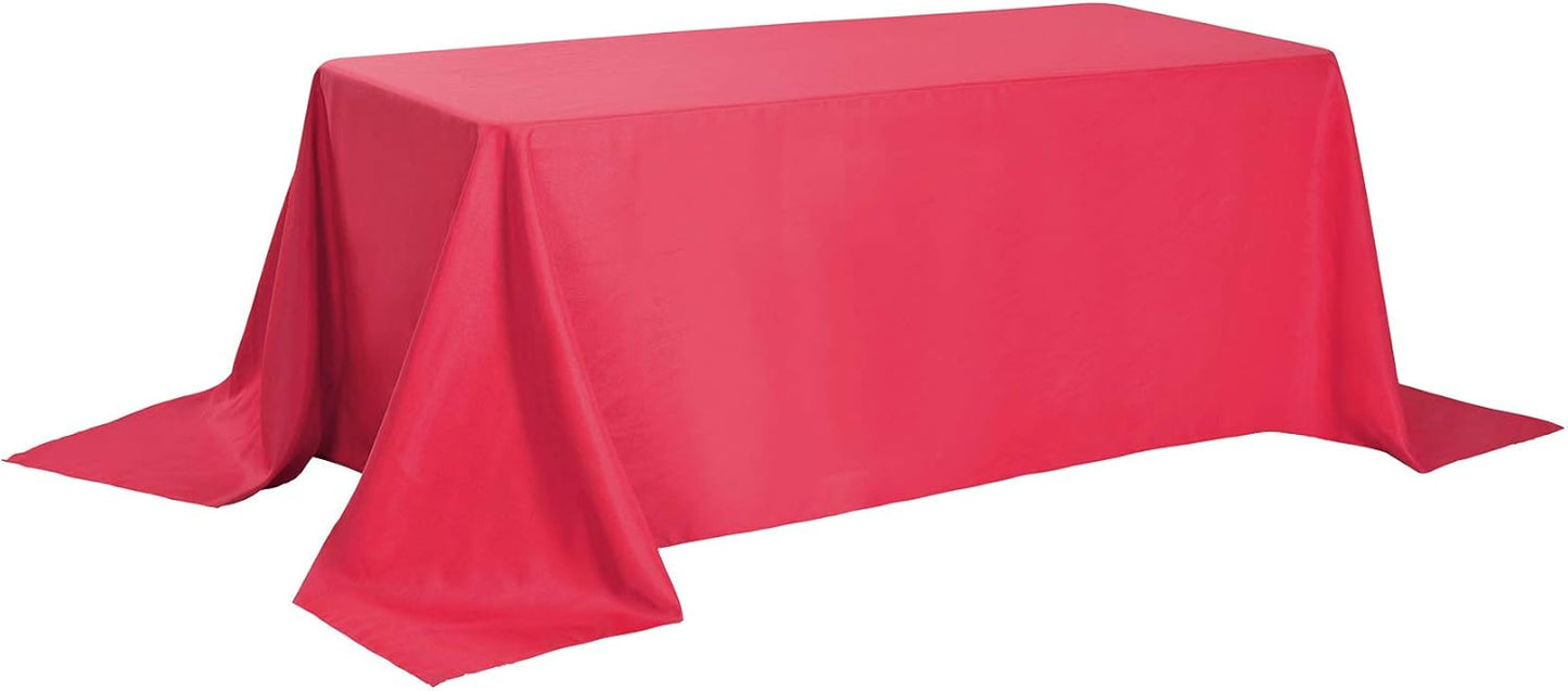 Rectangle Tablecloth 90x156 inch Washable Polyester Fabric Table Cloth for Wedding Party Dining Banquet Decoration（90x156, Red）