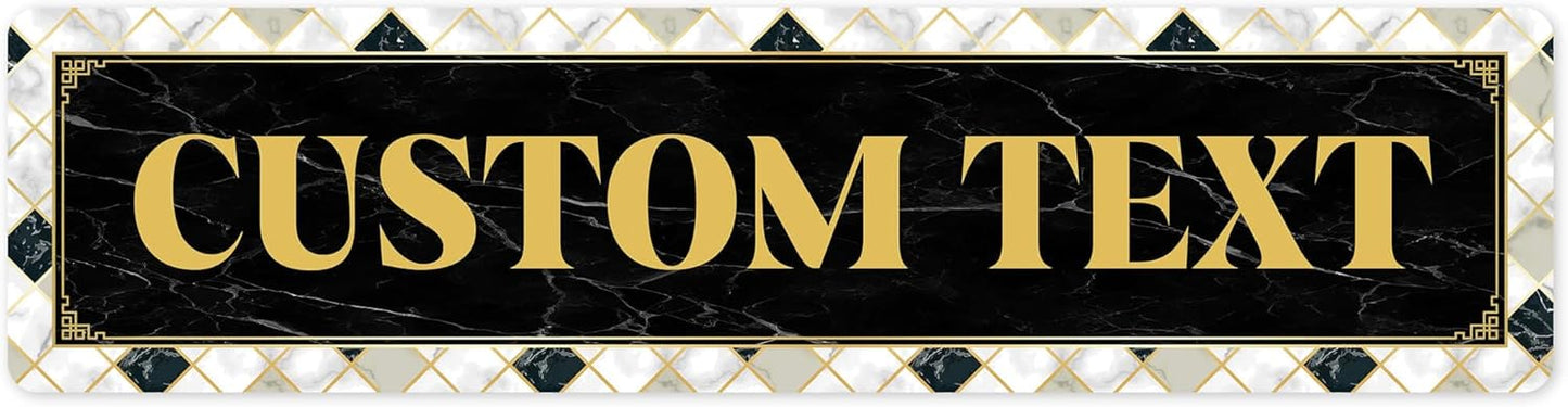 Custom Sign, Custom Street Sign, 11 Font Colors, 13 Font Styles, 4 Hole Options, 22 Sizes, 3x12 Inches, Rust Free DiBound, Fade Resistant, Made in USA by My Sign Center (Marble Tile)