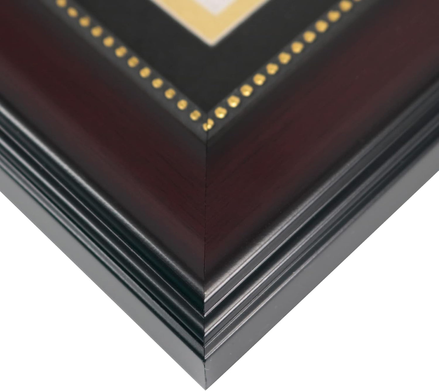 GraduationMall Graduation Photo Shadow Box Frame with Tassel Holder for 5x7 Pictures,Real Glass,Black over Gold Double Mat,Wall & Tabletop Design