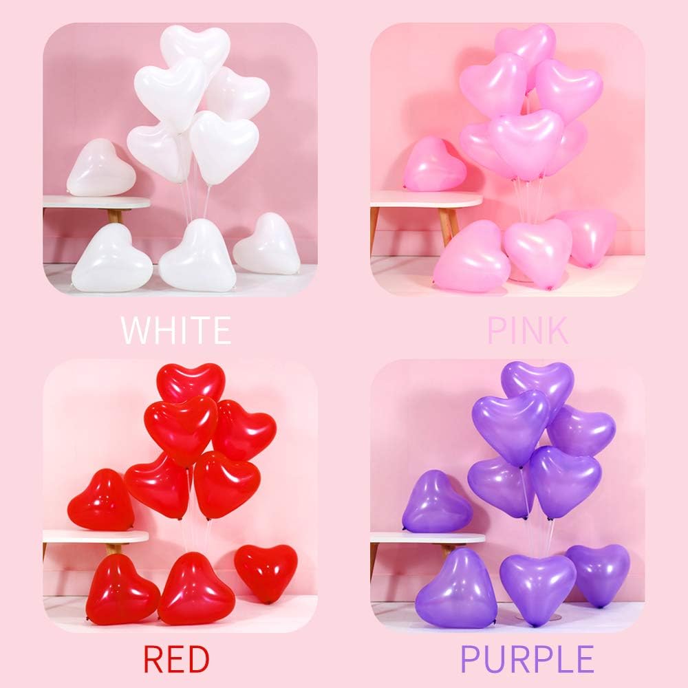 6-inch transparent Heart shaped Latex Balloons for Valentines Day,Propose Marriage,Wedding Party.