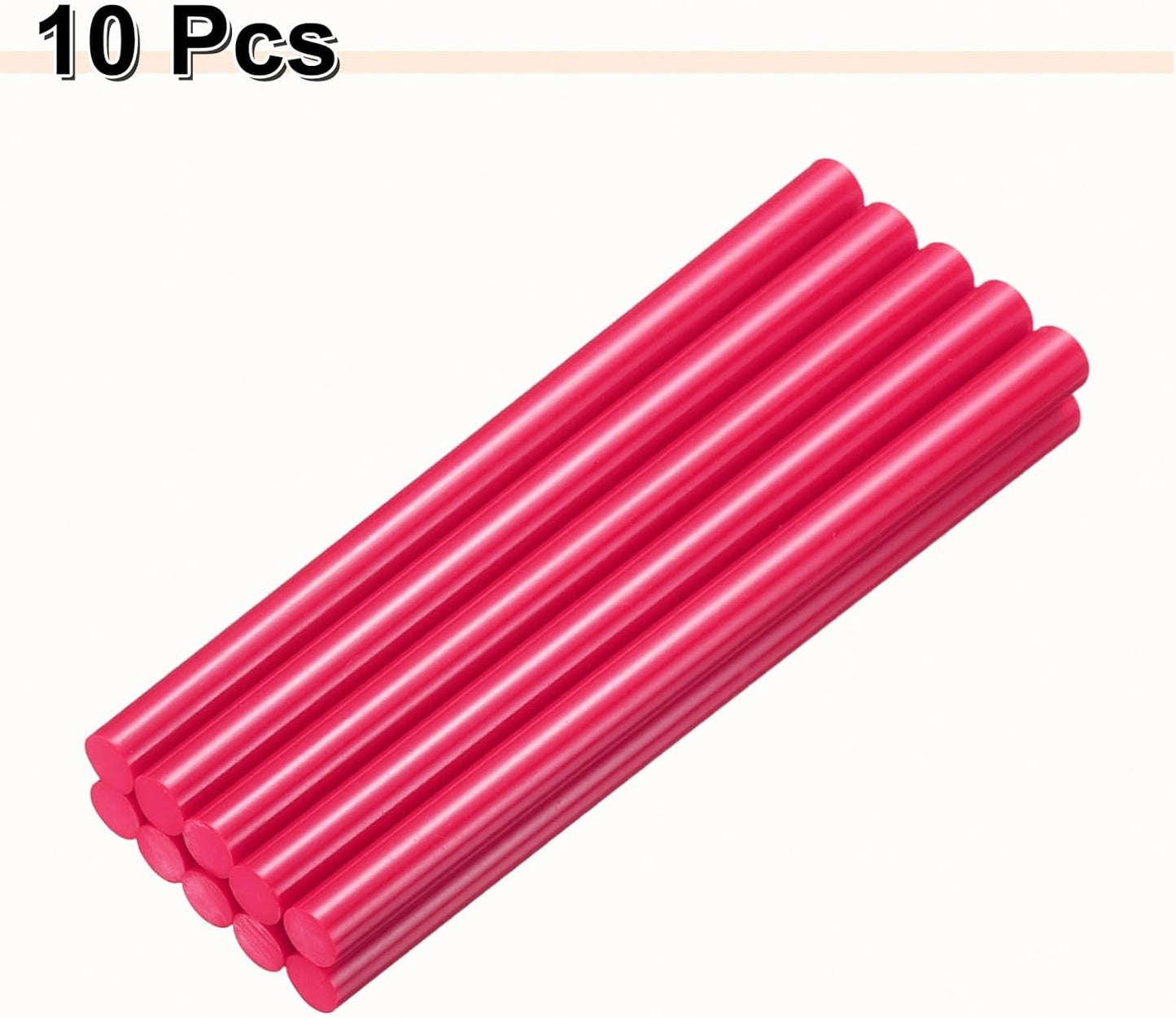 HARFINGTON 10pcs Hot Glue Sticks 0.43" Dia x 7.87" Long EVA Mini Hot Melt Adhesive Glue Stick for Hot Melt Gun Wood Plastic Glass Flowers Fabrics Foam, Rose Red