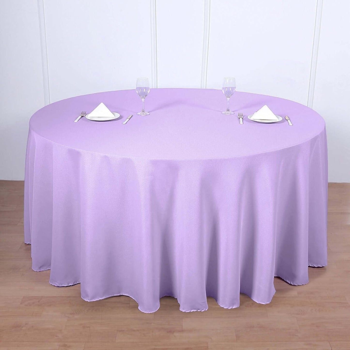 Efavormart Round Tablecloth, 120 Inch Stain & Wrinkle Resistant Washable Table Cloth, Decorative Polyester Fabric Table Cover for Banquet, Wedding, Dining - Lavender