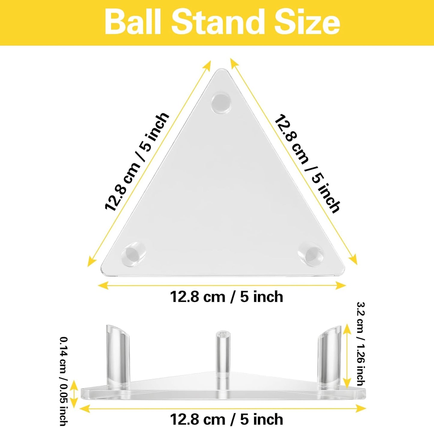 Ball Display Stand with Card Display Stand, Transparent Acrylic Sleek Holder for Different Size Basketball, Soccer Ball, Football, Small Easel Holder Stand for Trading Card Holder-2 Packs