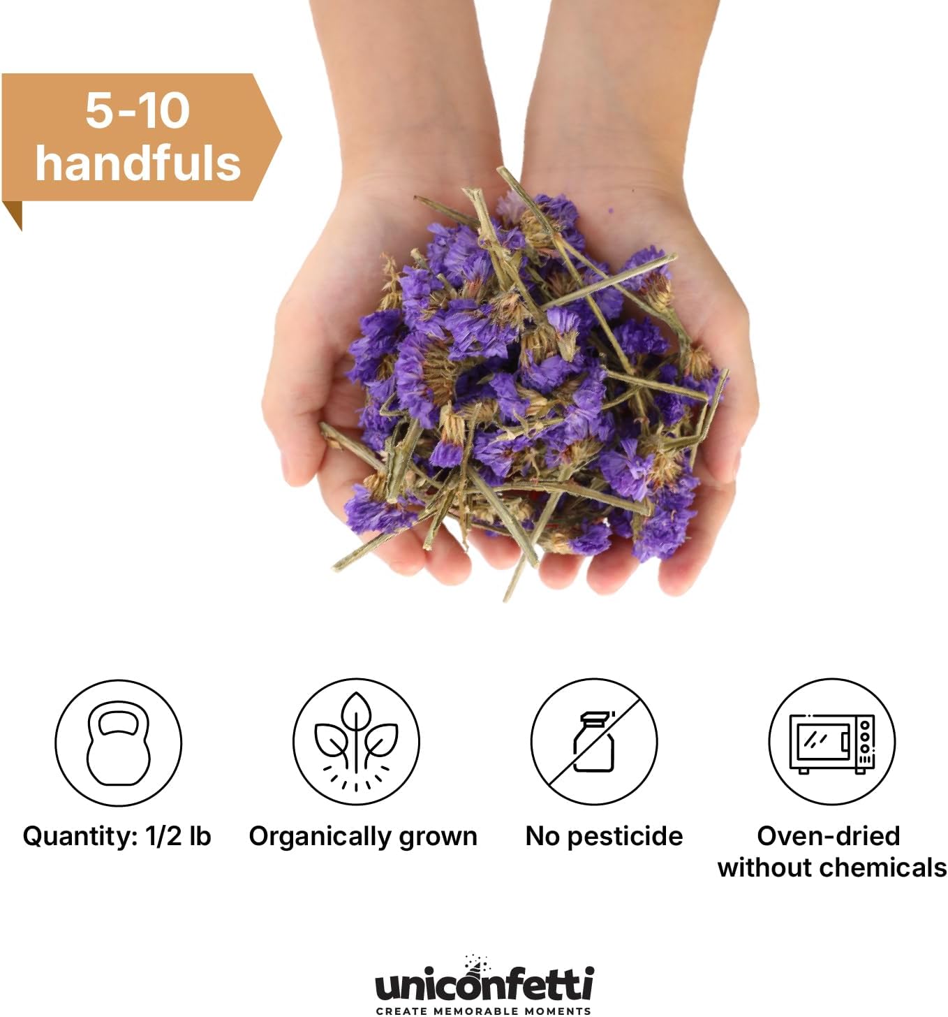 Dried Flower Forget Me Not Biodegradable Confetti - Real Flower Petals for Weddings, Flower Girl Toss, Wedding Send Off Ideas, Party Table Decoration | Boxed - 8oz (0.5lbs)