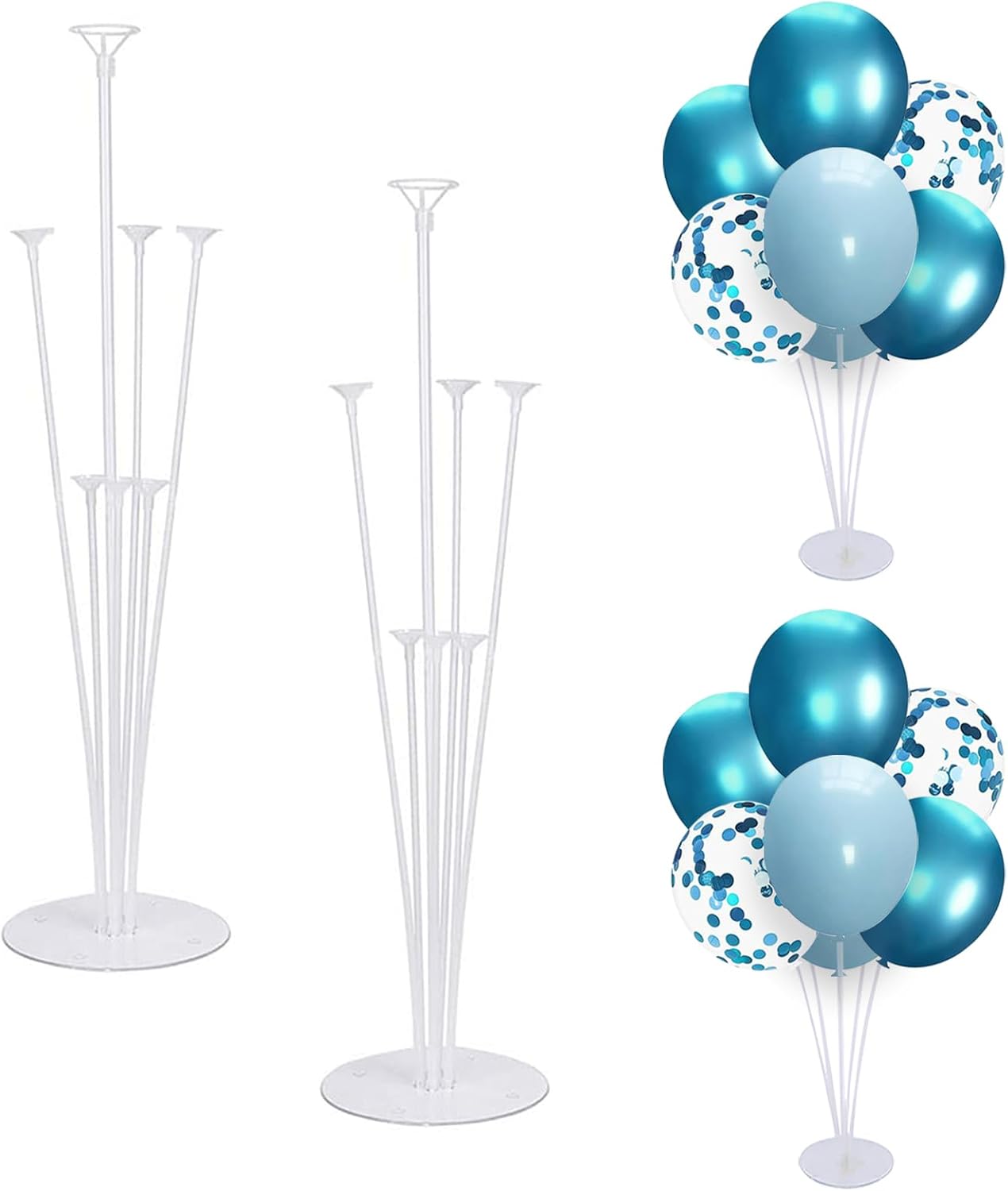 2 Set Balloon Stand Kit - Balloon Sticks With Base for Table Balloon Centerpiece Decorations for Birthday Graduation Gender Reveal Baby Shower Party Decorations
