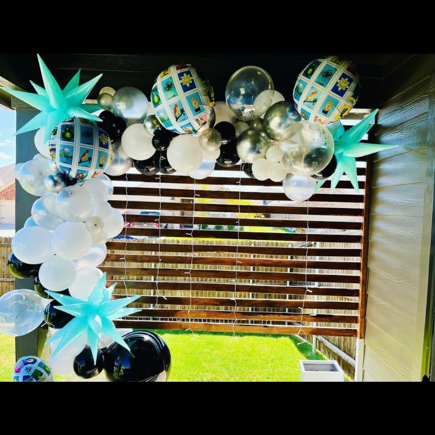 3pcs 26inch macaron blue Star foil balloons.macaron blue Explosion Star burst star balloon-Spike cone balloon for birthday party decorations,wedding,Bachelor party