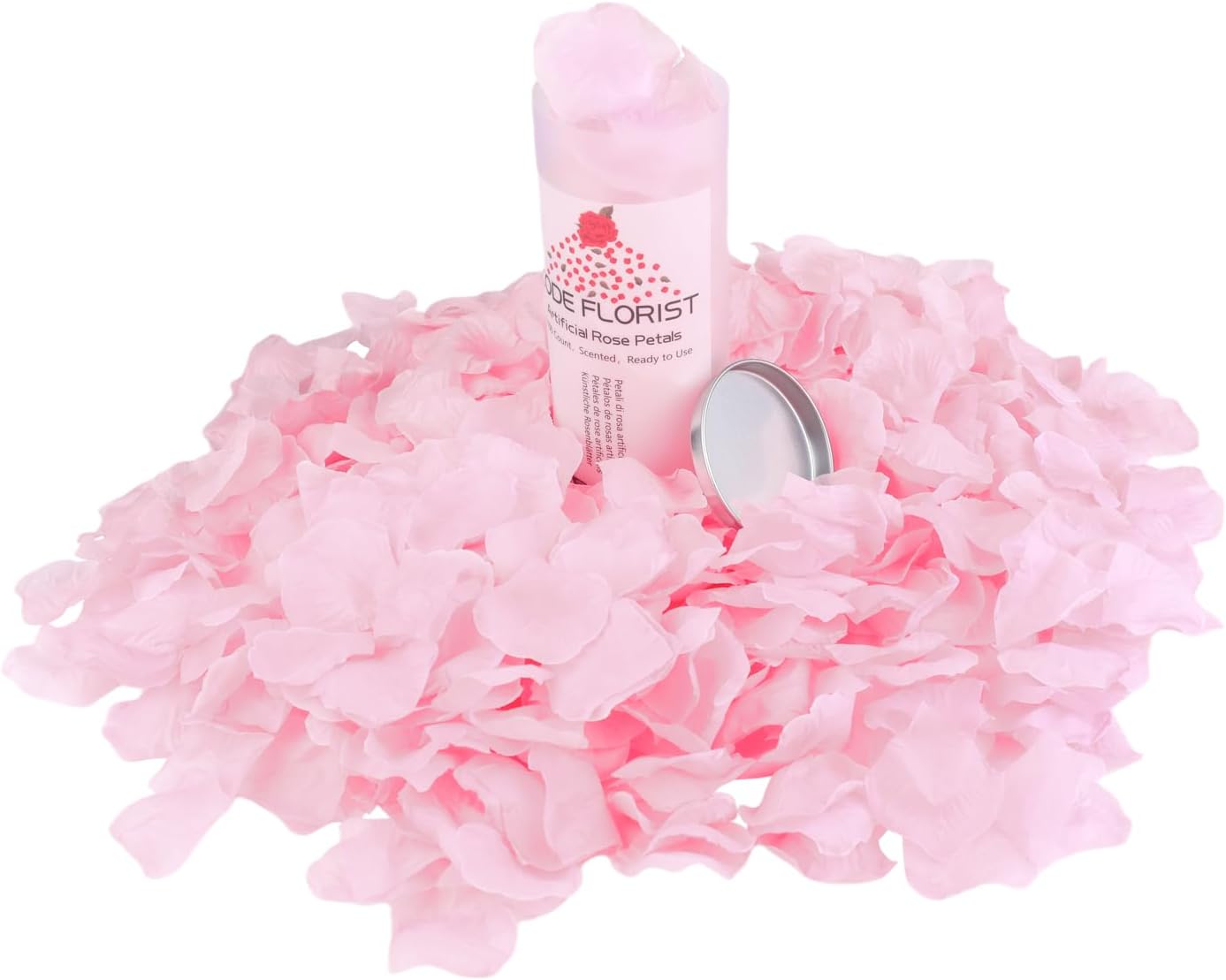 CODE FLORIST 1500 PCS Silk Rose Petals for Valentine's Day,Fake Rose Petals for Romantic Night,Wedding,Proposal Anniversary Flower Decorations(Separated,Scented,Light Pink)