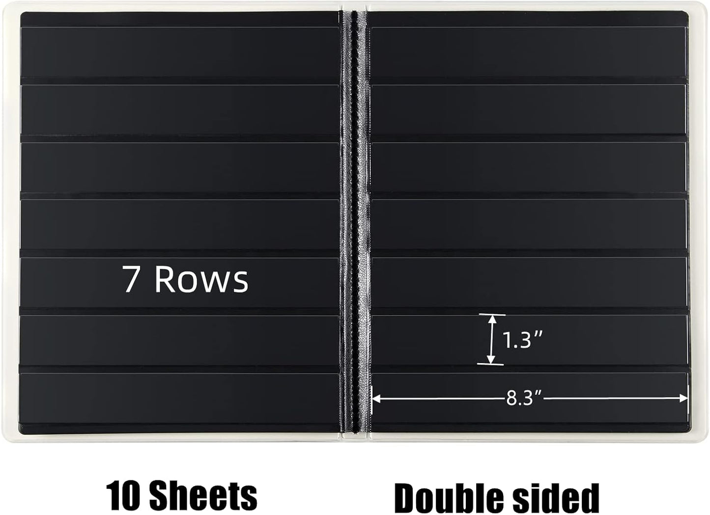 MUDOR Stamp Collecting Album, 7 Rows Pockets Stamp Book for Collectors, 10 Sheets Stamp Stockbook