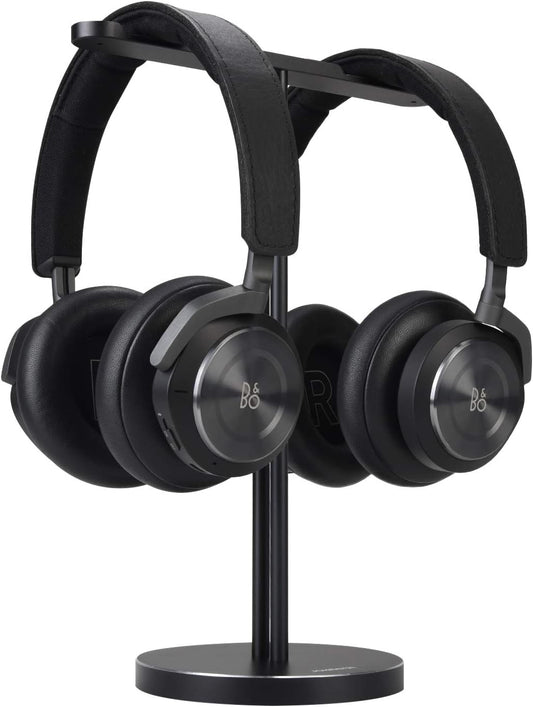 Dual Aluminum Headphones Stand Holder, Showcase Multi Headphones with Solid Heavy Base, Compatible with Gaming Headsets and Wireless Headphone Black
