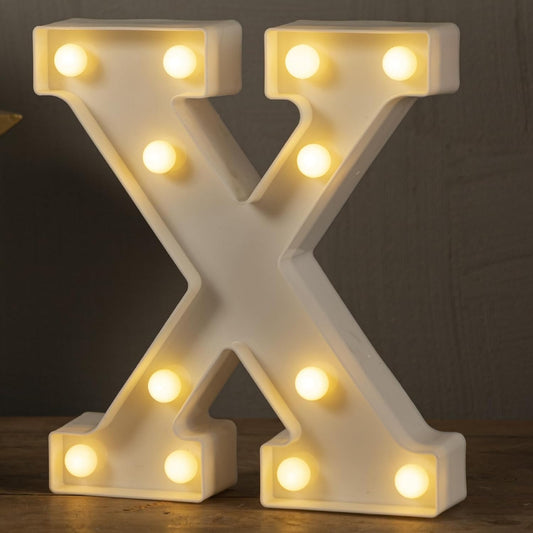 HXWEIYE Light Up Letters X, LED Marquee Sign 26 Alphabet and 10 Number Big Lights for Party Birthday Bar Battery Powered Christmas Decor (Warm White)