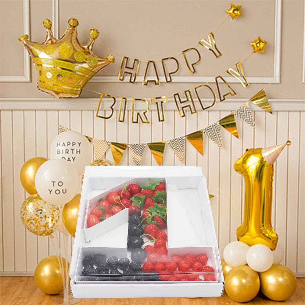 12" Fillable Cardboard Number Charcuterie Gift Cupcake Box With Cover Sweets Packaging (1)