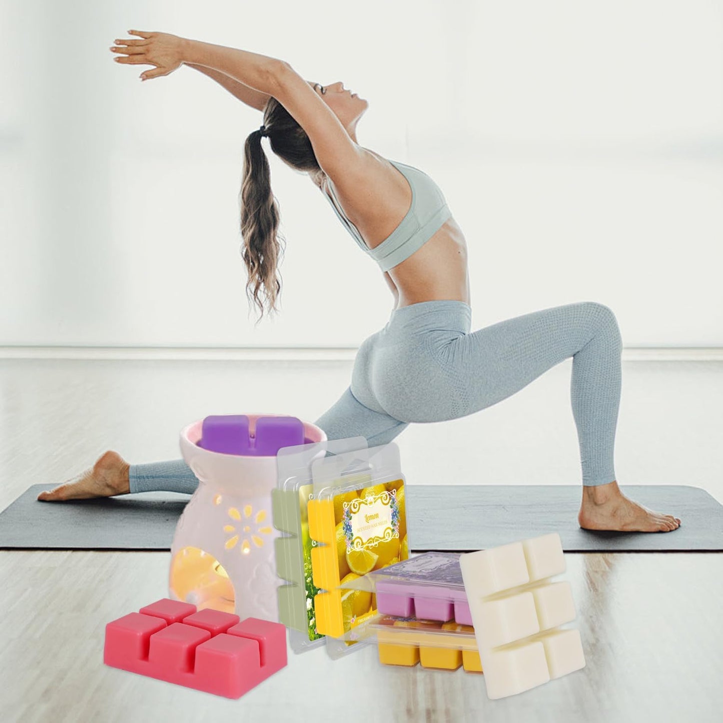 8 Scented Melted Wax Blocks 2.5 oz,Hand Poured Vegan Wax, Immersion Experience Set forYoga, Sleep, Reading and Meditation.