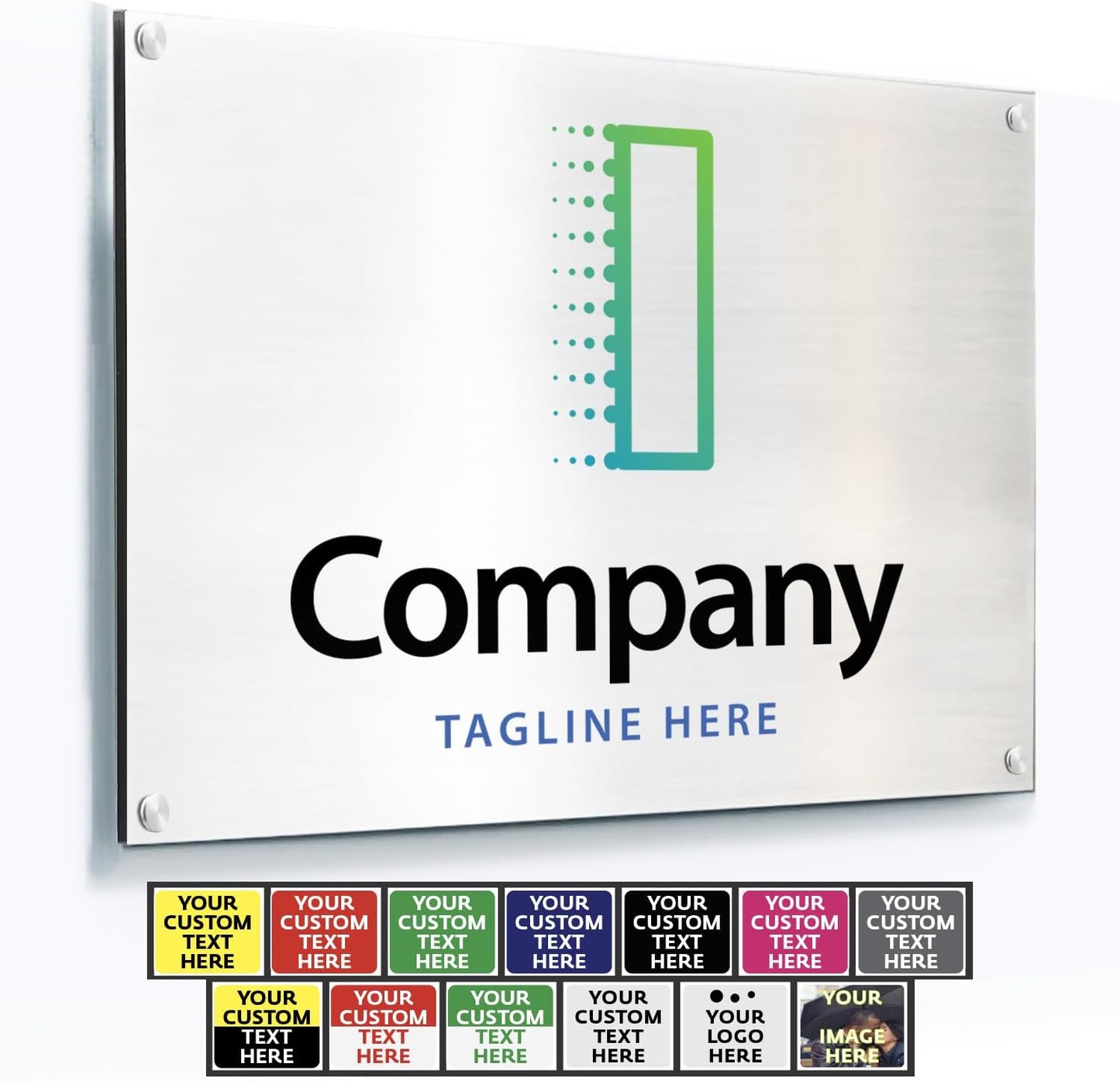 Custom Metal Signs, Personalized Aluminum, Customized Safety, Business Signs, Waterproof Outdoor, White Aluminum (Logo, 36x24 In)