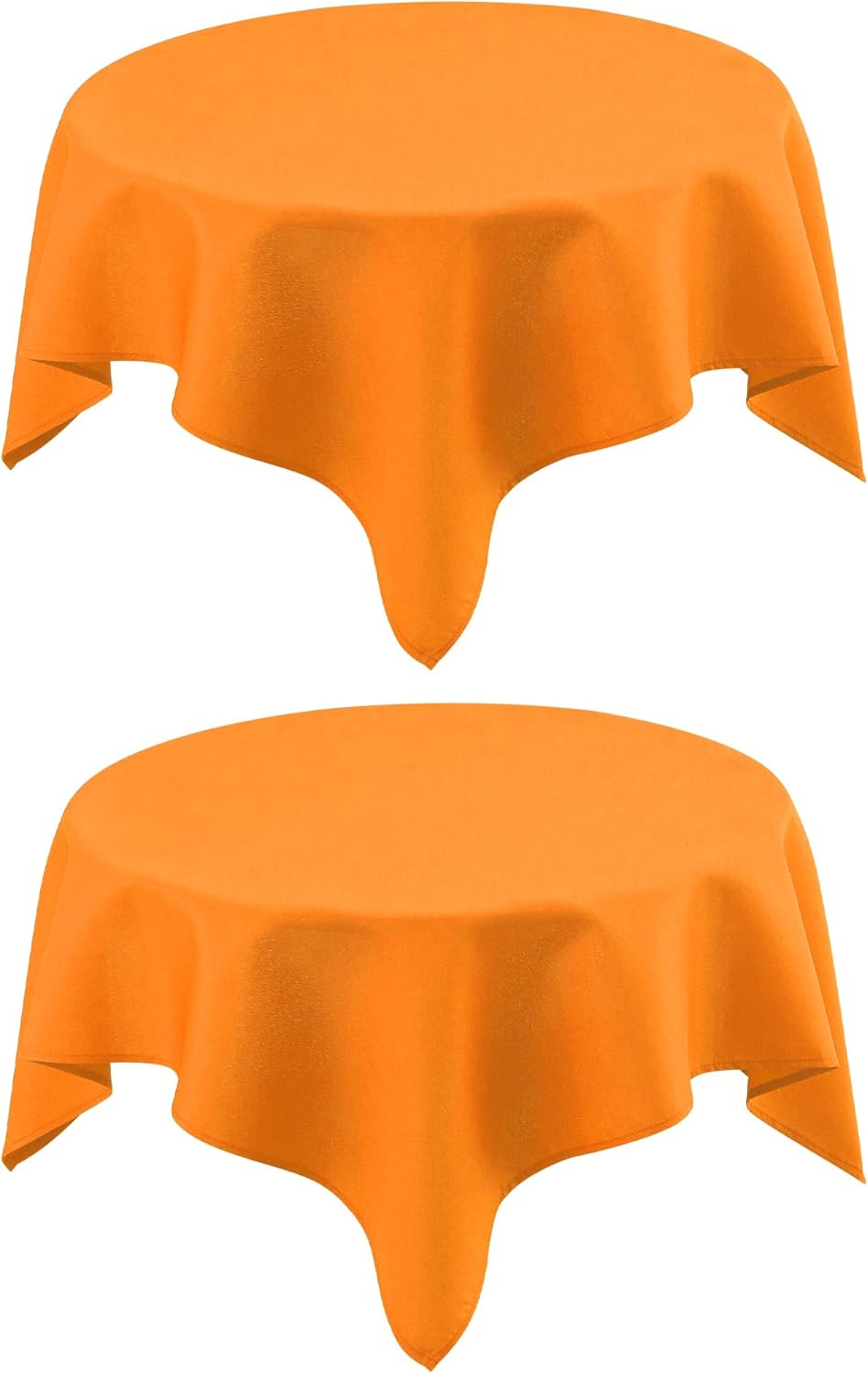 2 Pack Small Square Table Cloth 36X36 Inch Orange Washable Fabric Tablecloth Polyester Solid Table Cover for Night Stand End Table Side Table Outdoor Indoor