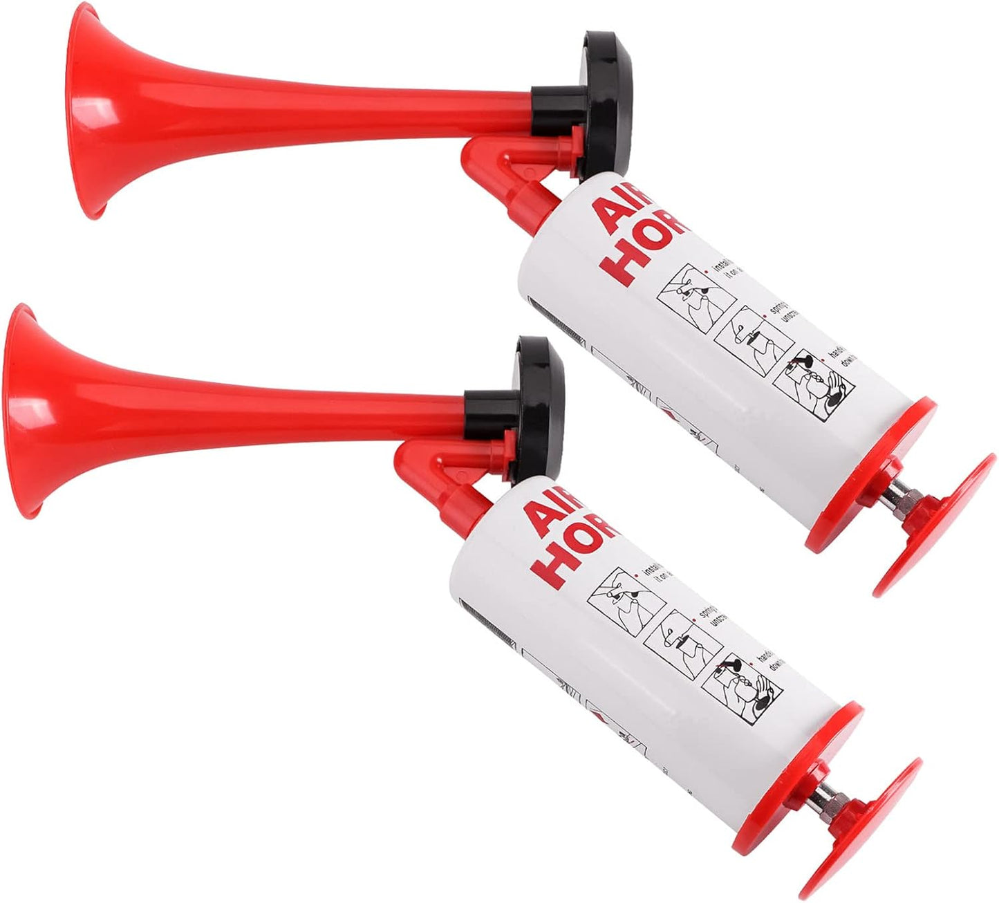 2Pcs Handheld Air Horn, Aluminum Portable Handheld Air Pump Horn, Loud Noise Maker Safety Horn for Boats Cars Sporting Events Camping Reusable Eco-Friendly (Handheld air horn 2pcs)