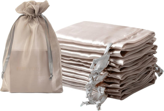 20 Pcs Champagne Small Organza Bags 6X9 inch for Wedding Favors with Drawstring, Mini Mesh Gift Bags Jewelry Pouch for Candy Bridal Shower Party Favor Baby Shower Christmas