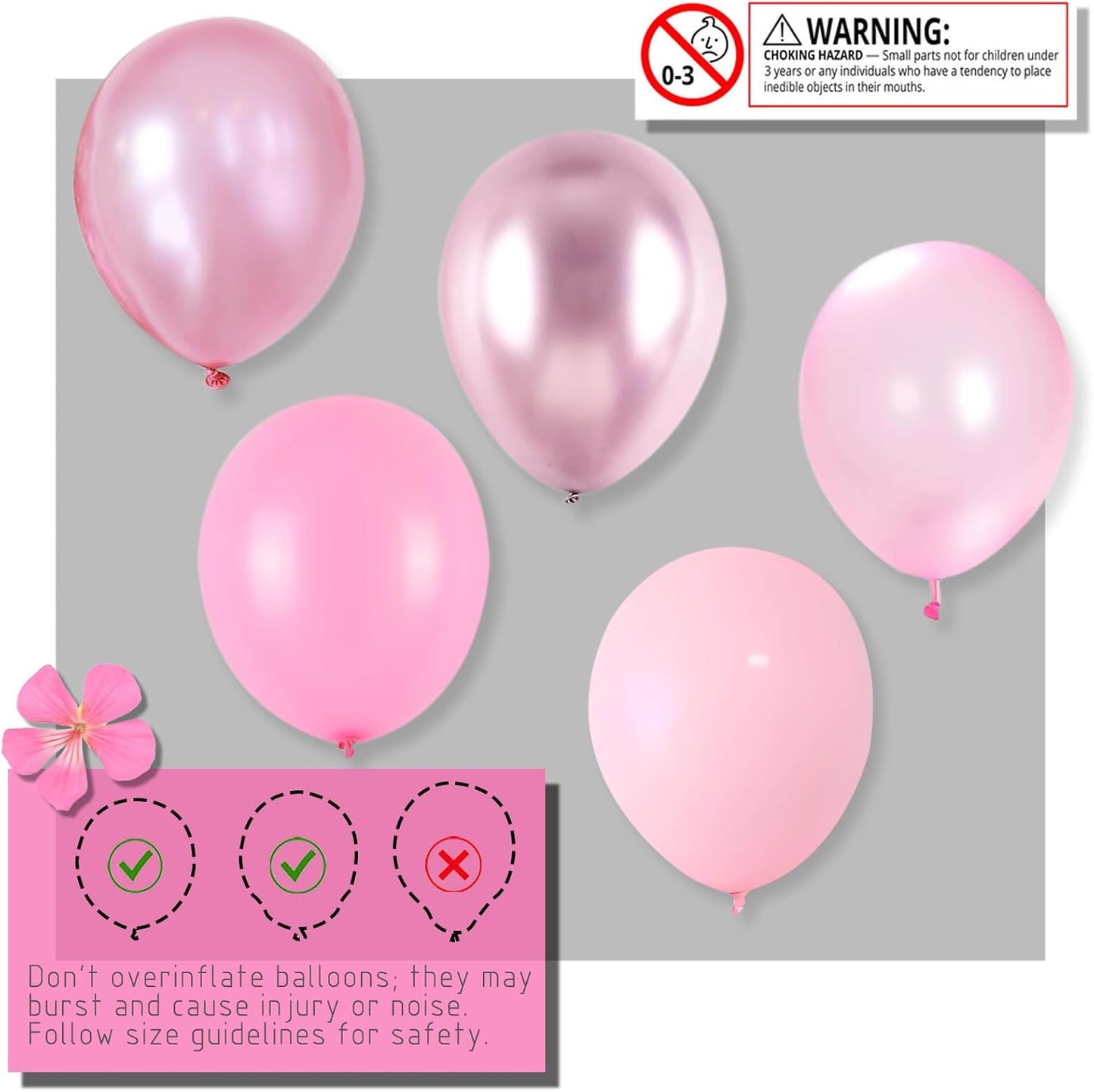 Balloon Stand Kit for Floor Set of 2,Pink Pearl Metallic Balloon Arch Column,Balloon Tower with Bases for Floor,Table Backdrop Decoration for Princess Party Wedding Baby Shower Birthday Graduation