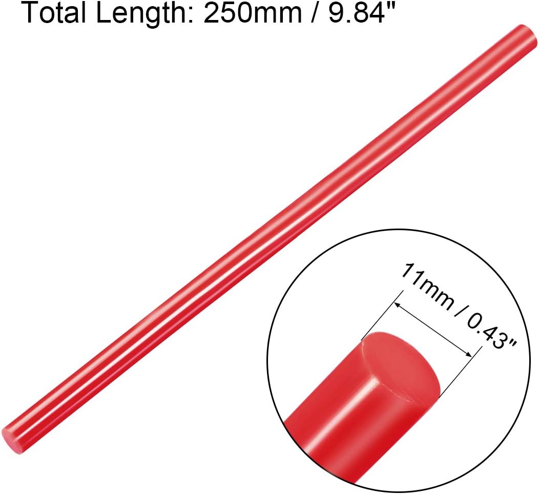 uxcell 20pcs Hot Glue Sticks for Glue Gun 7/16-inch x 10-inch Mini Hot Melt Adhesive Glue Stick Red